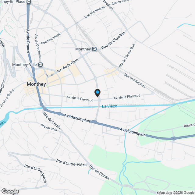 A vendre à Monthey, 3,5 pièces de 104m2 au 1 er étage - Karte