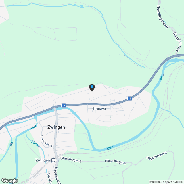 Familienfreundliches, modernes 4.5-Zimmer-Doppeleinfamilienhaus in Zwingen - Karte