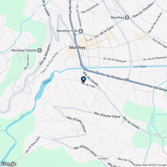 Projet unique sur les hauteurs de Monthey, dans un quartier de villas - Karte