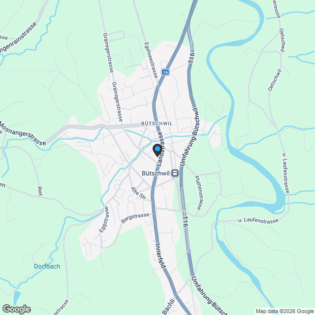 Dachwohnung im Herzen von Bütschwil  ideal für Paare & Familien - Karte