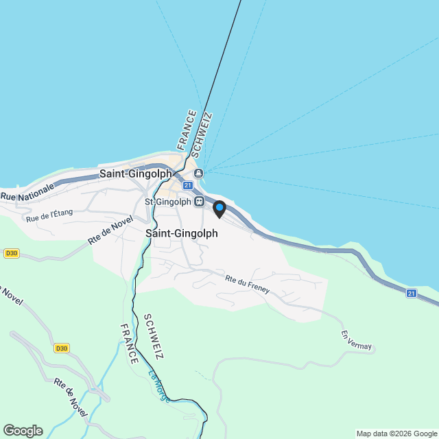 Rayonnante villa mitoyenne neuve de 5.5 pièces avec vue sur le lac à St-Gingolph ! - Karte