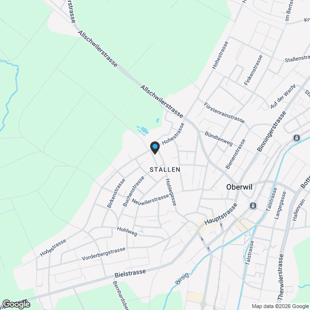 "PHOENIX" - Exklusive Garten-Maisonettewohnung mit parkähnlichem Privatgarten in Oberwil BL - Karte