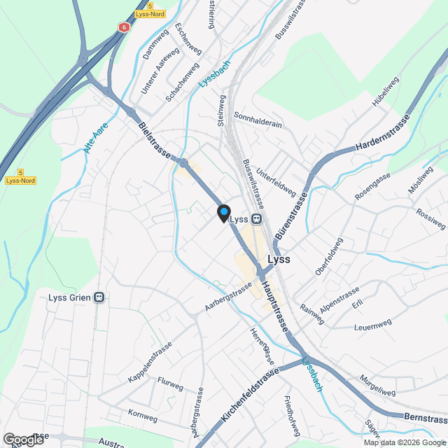Moderne 4,5-Zimmer-Wohnung mit Balkon und atemberaubender Aussicht mitten in Lyss - Karte