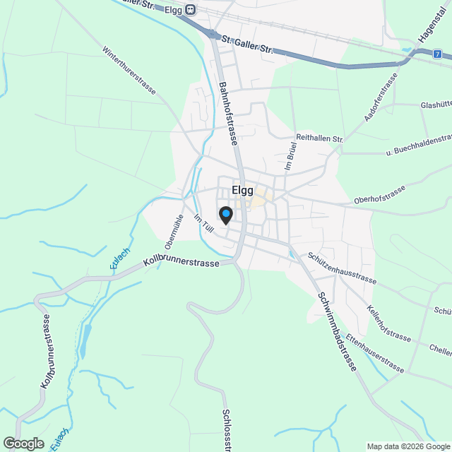 3 ½-Zimmer Dachwohnung mit viel Charme am "Stadtrand" von Elgg - Karte