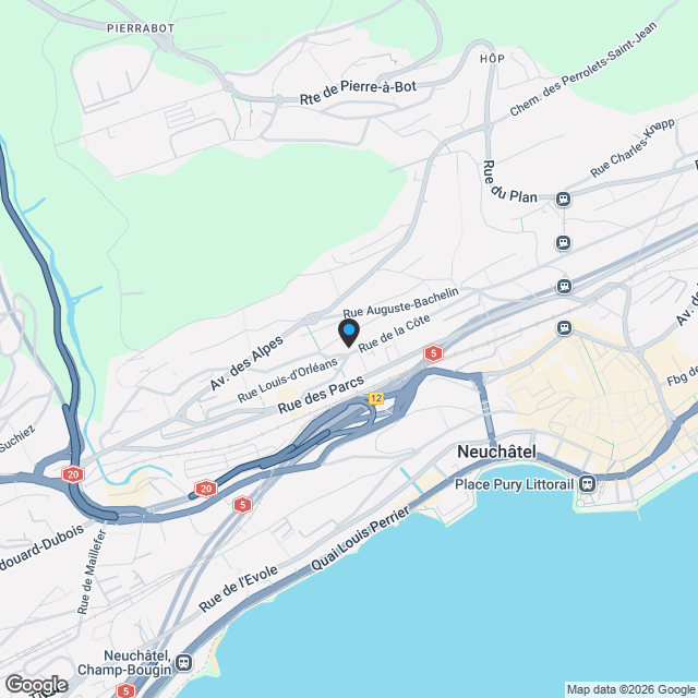 Neuchâtel - Résidence Cotempo : superbe 5.5 pièces proche du centre au 2ème étage - Chantier démarré - Karte