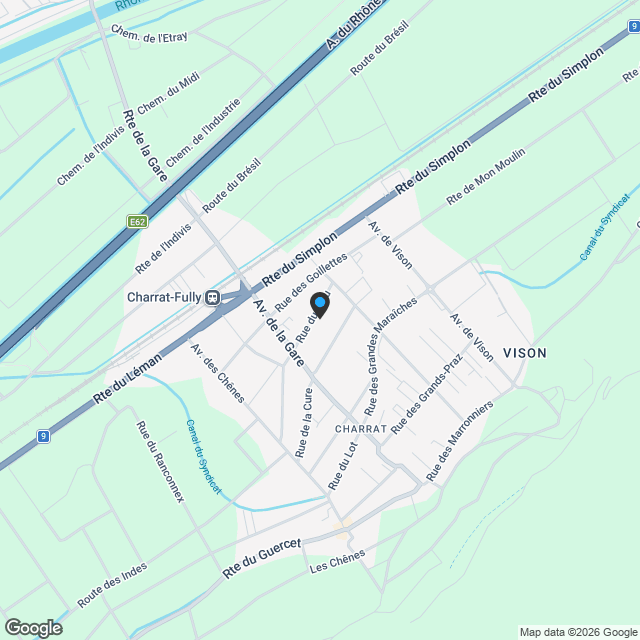 CHARRAT  – Villas familiales NEUVES – 6.5 pièces – 121 m2 – dès CHF 730'000.- - Karte