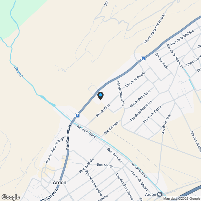 Appartement attique 4.5 pièces grande terrasse - Vétroz - Karte