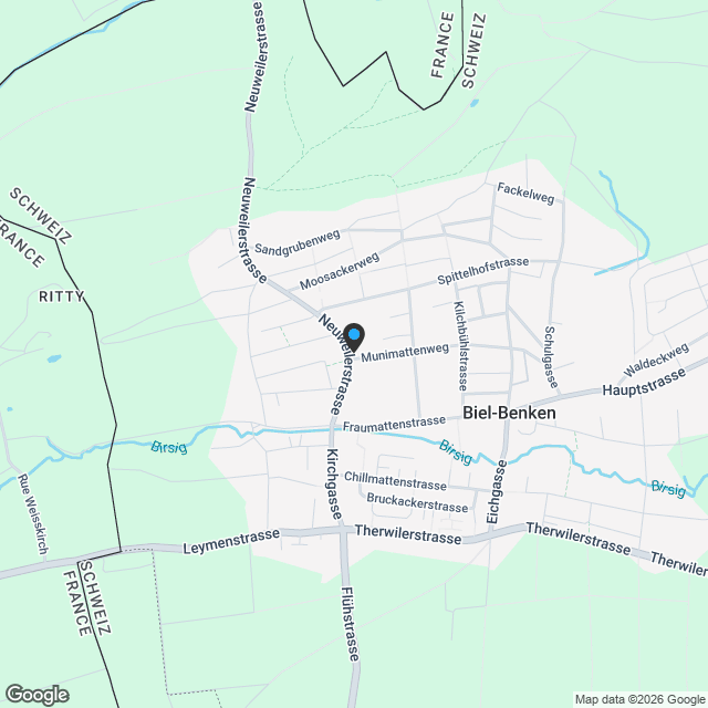 Lichtdurchflutete 4.5-Zimmer-Neubauwohnung mit Wintergarten in Biel-Benken - Karte