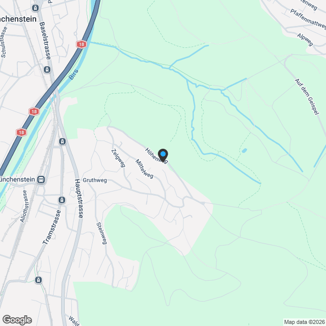 Freistehendes Einfamilienhaus mit Garten (Haus 5) in Münchenstein - Karte