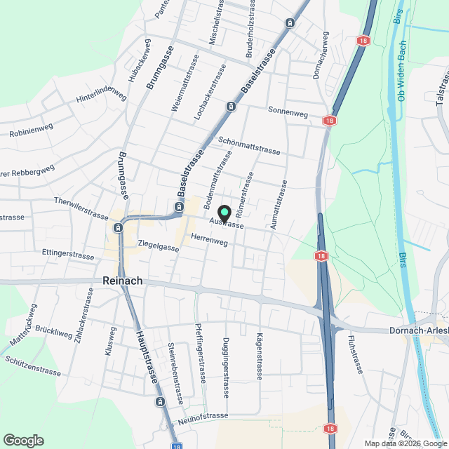 Möblierte, helle 2.5-Zimmer-Wohnung im Erdgeschoss in Reinach BL - sofort verfügbar - Karte