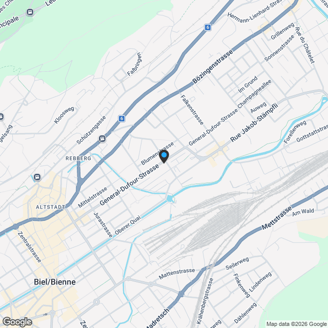 Entwicklungspotenzial im Zentrum von Biel - Karte