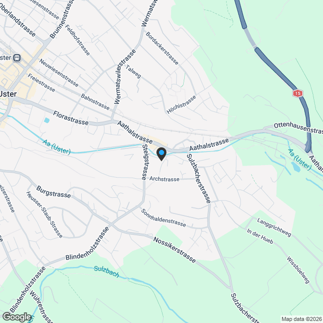 hell, ruhig & zentral - 4 1/2 Zimmer Wohnung in Uster - Karte