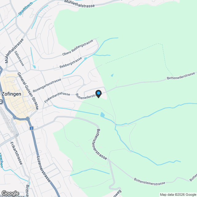 Wohnen im Baumgart/ 10 Velominuten vom Bahnhof Zofingen - Karte