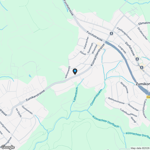 freistehendes 5.5-Zimmer-Einfamilienhaus mit Einliegerwohnung in Zumikon - Karte