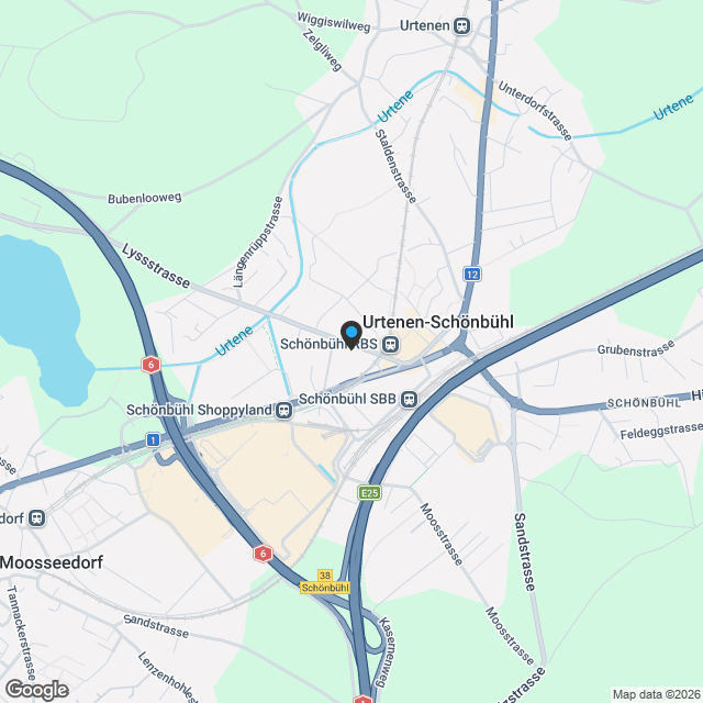 NEUBAU Viermoos - Wohnen an bester Zentrumslage von Urtenen-Schönbühl - Karte