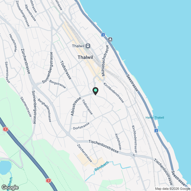 Moderne 2-Zimmer-Neubau-Wohnung mit Balkon und Seeblick in Thalwil - Karte