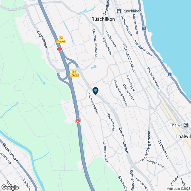 Exklusive 3.5-Zimmer-Gartenwohnung in Thalwil - Karte