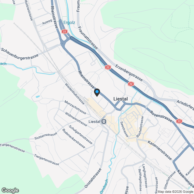 Moderne Neubauwohnungen direkt in Liestal - Karte
