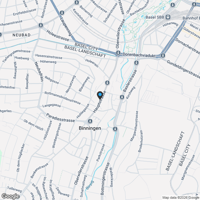 IM HERZEN VON BINNINGEN - BAULANDPARZELLE MIT ABBRUCHOBJEKT - Karte