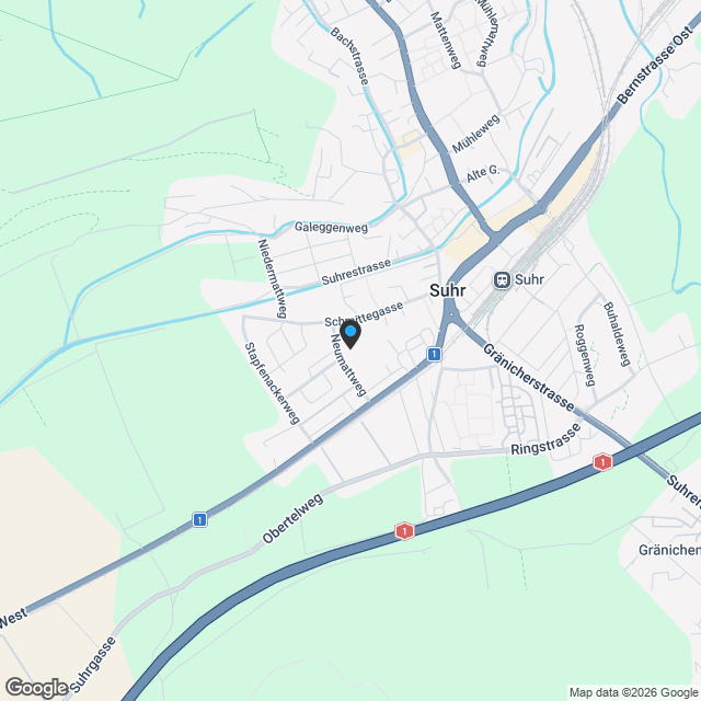Schöne Eigentumswohnungen mitten in Suhr, nah an allem - Karte