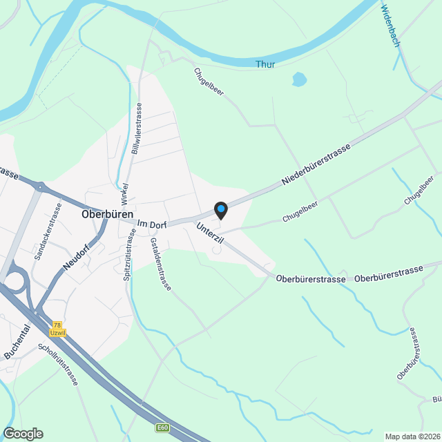 Moderne 5.5-Zimmer-Attikawohnung mit 143m² Terasse in Oberbüren (A5) - Karte