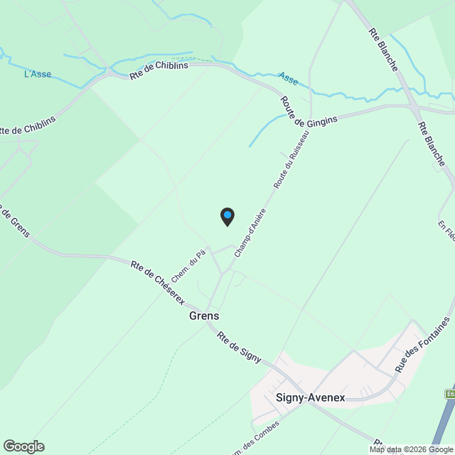 4 villas jumelées par les garages neuves à vendre à Grens dès CHF 1"950"000.– - Karte