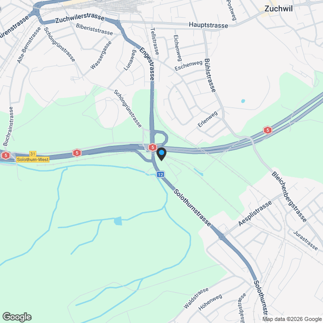 4.5 Z.-Wohnung OG (D), 126 m2 Netto Wohnfläche, 35m2 gedeckter Balkon - Karte