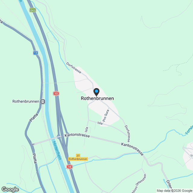 Neubau im Domleschg. Modern, nachhaltig und familienfreundlich - Karte