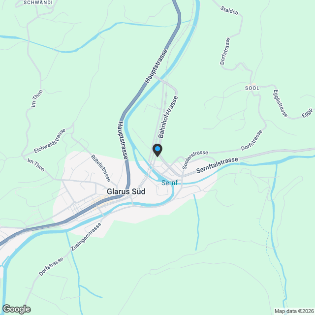 Kernsanierte Renditeliegenschaft mit 10 modernen Wohnungen  – beim Bahnhof Schwanden / Glarus Süd - Karte