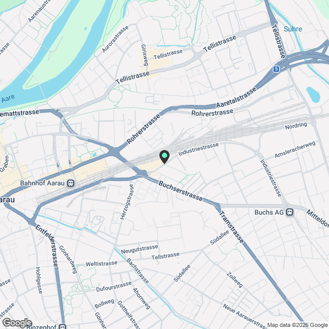 Aeschbachquartier Aarau - Hofhaus: Grosszügige 2.5 Zimmerwohnung mit Terrasse - Karte