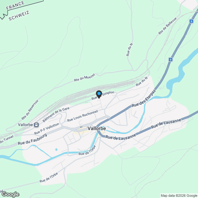 Villas Horizons – Vallorbe - Karte