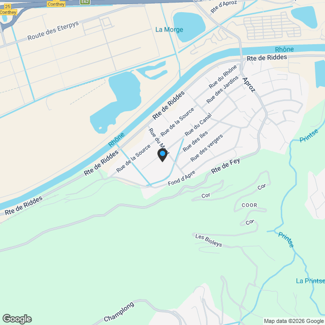 Villa moderne de 4,5 pièces à Aproz (Nendaz) avec finitions au gré du preneur - Karte