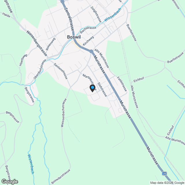Doppeleinfamilienhaus Hangstrasse 2a, Boswil - Karte