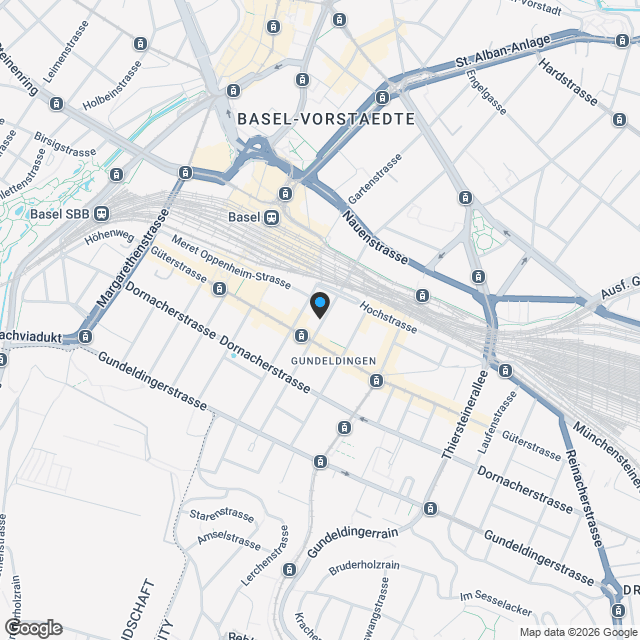 Neubau 4.5 Zimmerwohnung mit über 100m2 Wohnfläche und Balkon im attraktiven Gundeli - Karte