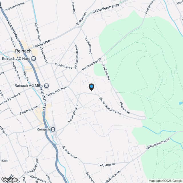 Neubau 5.5-ZI-EFH mit Attika-Geschoss / Reinach AG - Sonnenlage und Weitblick - Karte