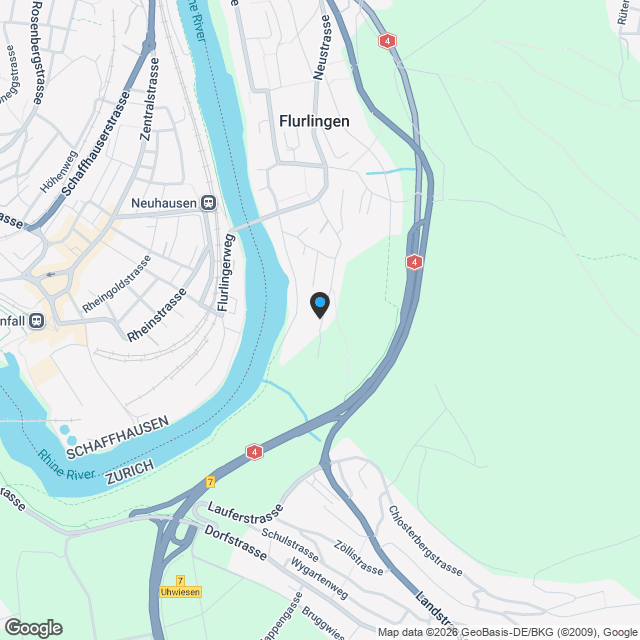 Gartenwohnung mit Rheinblick – Ruhe, Sonne & Privatsphärewohnung in Flurlingen - Karte