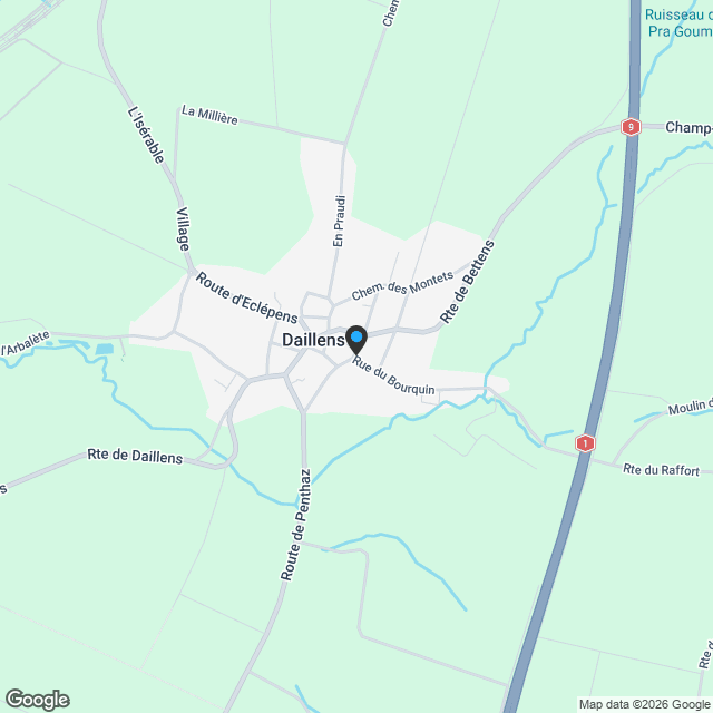 Maison individuelle de 4.5 pièces à vendre au centre de Daillens - Karte