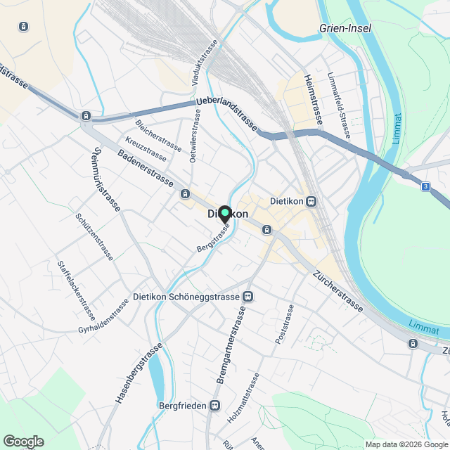 Modernes Reiheneckhaus am Stadtrand von Dietikon - Karte