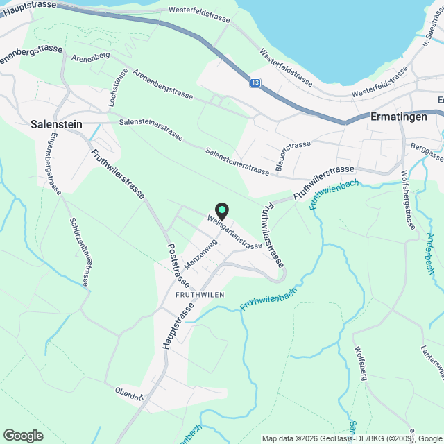 1.5 Zimmer Wohnung mit Seesicht und Garten in Fruthwilen - Karte