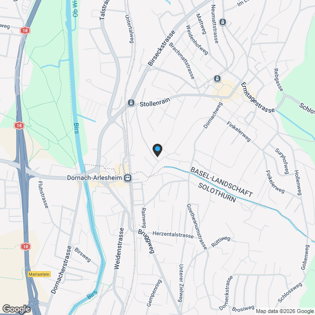 Grosszügige 4.5-Zimmerwohnung - Bruggweg, Arlesheim - Karte