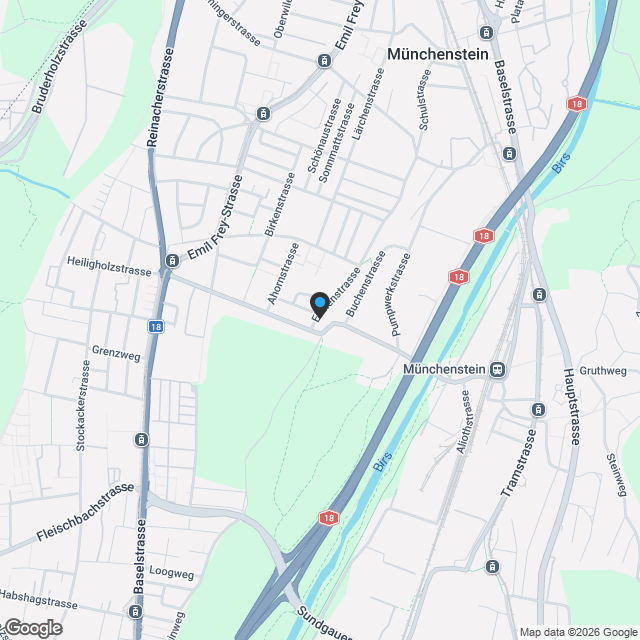 Neubauprojekt Eichenstrasse Münchenstein - Karte