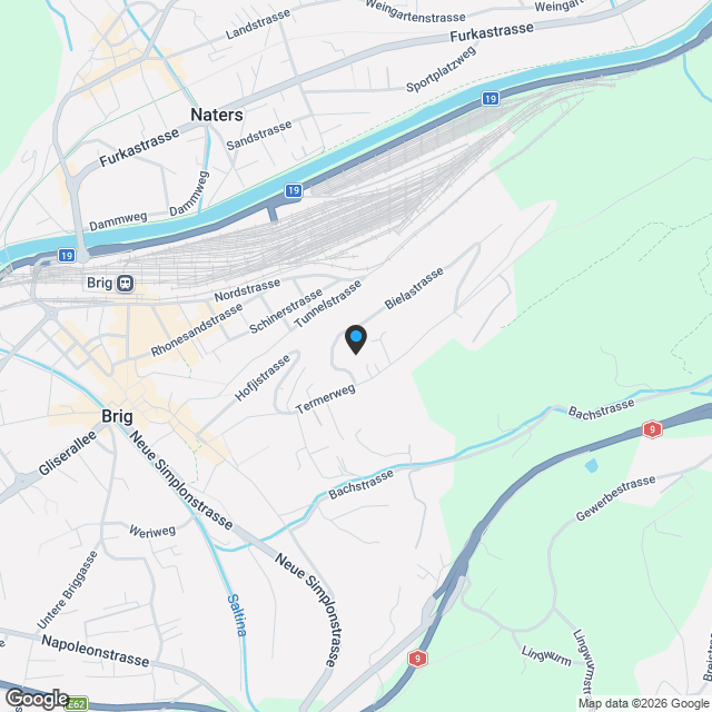 Einzigartige Erdgeschoss Wohnung mit alpinen Weitblick in Brig und grosser Sonnenterasse - Karte