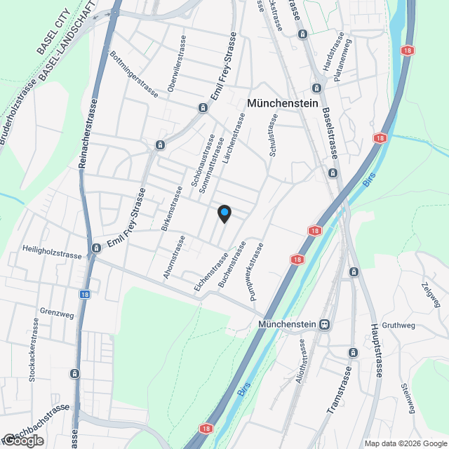 4 Stadthäuser I 4 EFH in Münchenstein - Karte