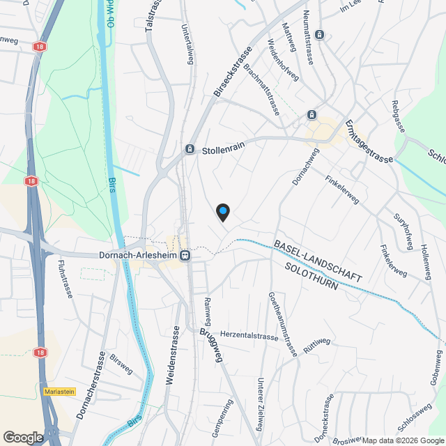 Grosszügige 4.5-Zimmerwohnung - Bruggweg, Arlesheim - Karte