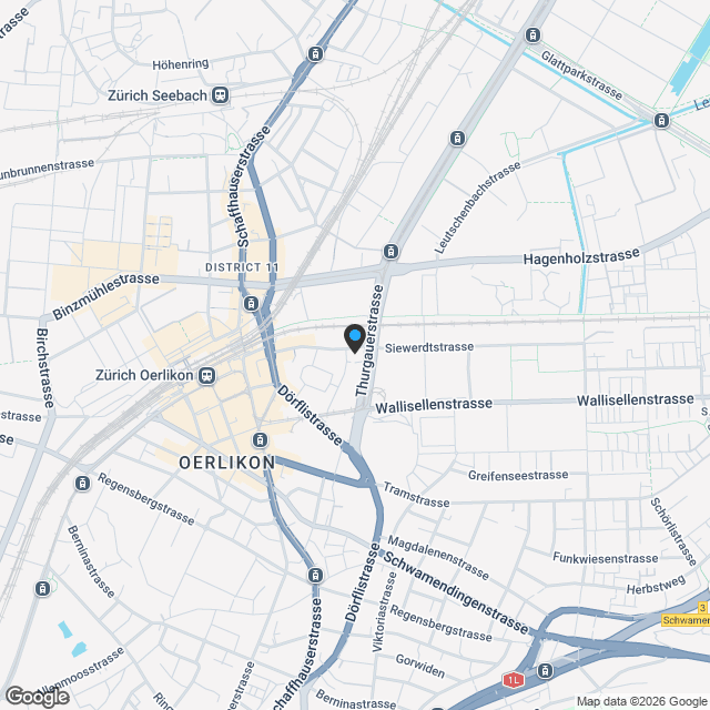 Neubau mit Eigentumswohnungen in Zürich-Oerlikon - Karte