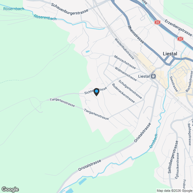 Die letzte verfügbare Einheit eines hochwertigen Neubauensembles in Liestal - Karte