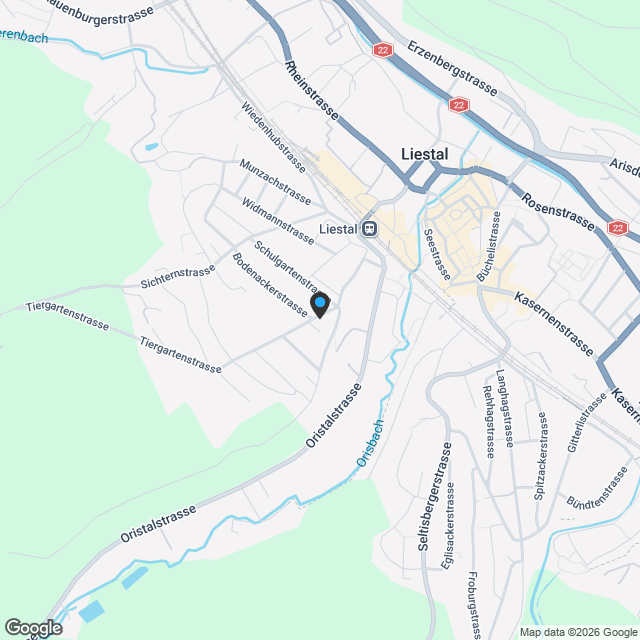 moderne Einfamilienhäuser in Liestal - Baubewilligung erteilt - Karte