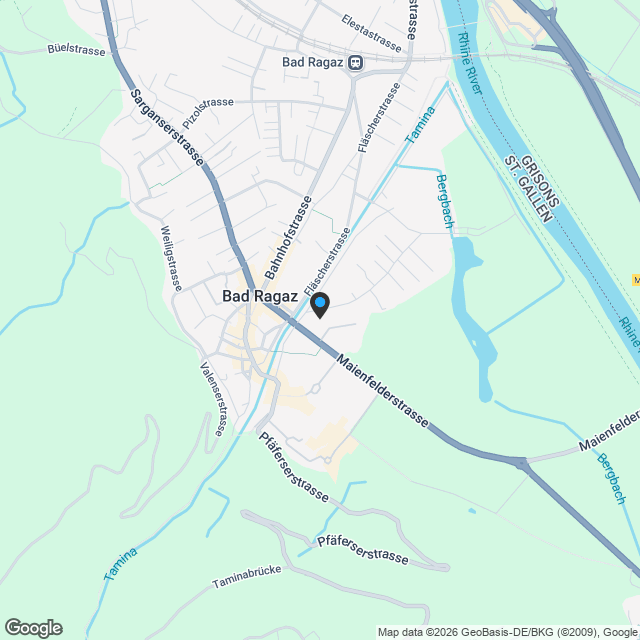 Attraktives Bauland mit Entwicklungspotenzial in Bad Ragaz - Karte