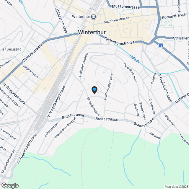 4.5 Zimmer-Gartenwohnung an bester Lage in Winterthur - Karte