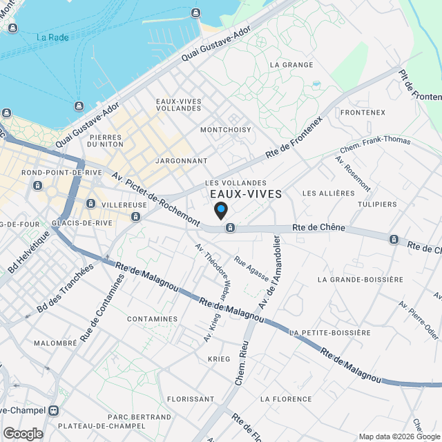 Exceptionnel attique neuf de 295 m2 avec terrasse de 182 m2 aux Eaux-Vives - Karte